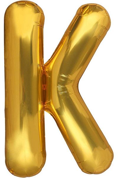 BeySüS 40 Inch Letter Foil Balloon - Gold Letter K