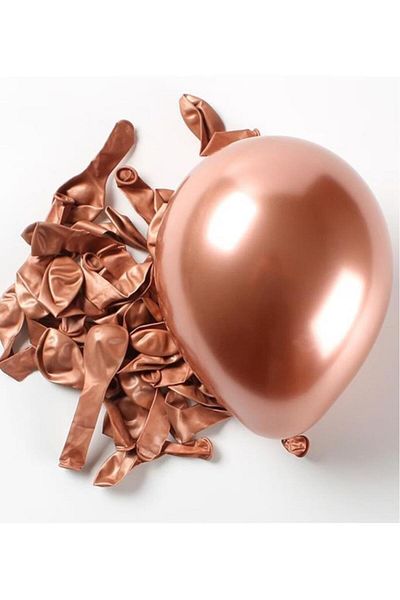 BeySüS Set of 5 12 Inch Chrome Balloon Copper
