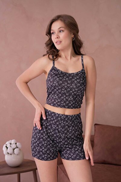 MY Wooft mywooft pantaloni scurți de damă bleumarin costum crop costum de noapte pe plajă cu pantaloni scurți costum de damă