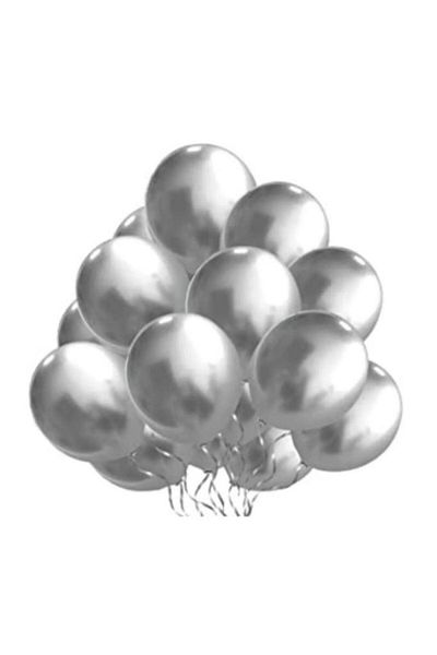 BeySüS 15 Pieces Metallic Gray Balloons for Birthday Party - inDoor Decoration
