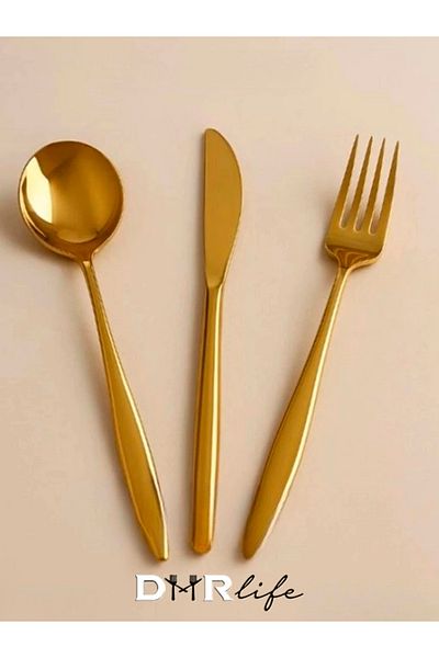 Demir Çeyiz Venezia Gold 18 Piece Cutlery Set (Dessert Group)