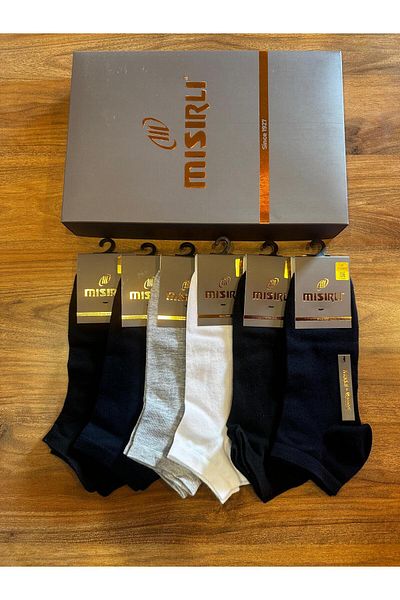 Mısırlı Мъжки безшевни удобни чорапи до глезена от бамбук, чифт от 6 броя