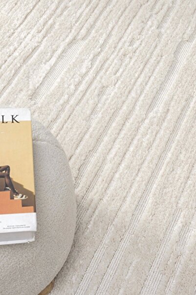 Eliz Home Krem Renk Modern Dokuma Halı Yolluk Antre Oturma Odası Salon Mutfak Halısı