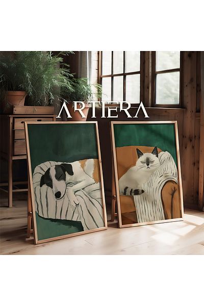 HİGUERA Prietenii drăguți care dorm în fotoliu Pictură în ulei Feel Dual Wood Framed Wall Painting