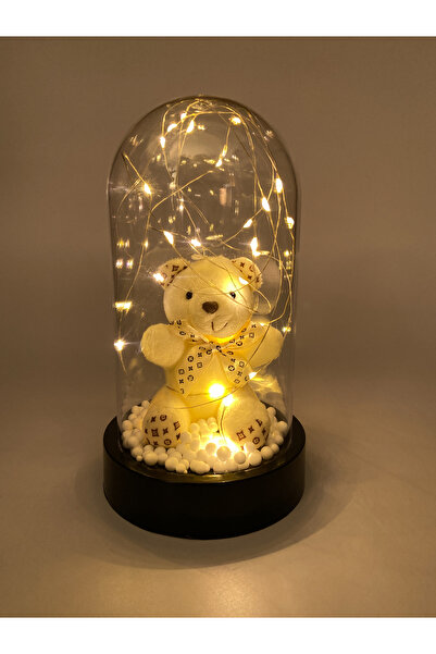 Lueeci Sevgililer Günü Özel Hediye, Fanus İçinde Beyaz Ayıcık ve Gün Işığı Le...