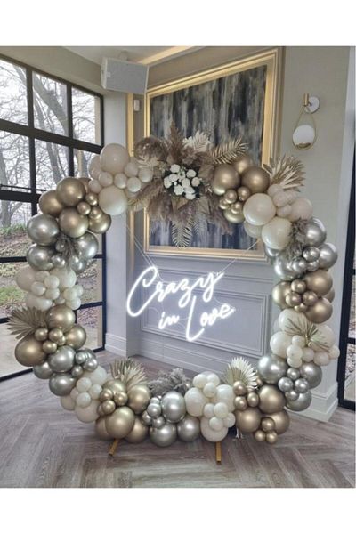 BeySüS Chrome White Gold Silver And Sea Sand Balloon Chain 100 Pieces