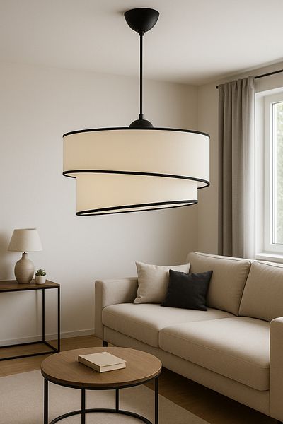 Eslight Ruzgar Modern Single Pendant Lamp Chandelier Cream-black E101
