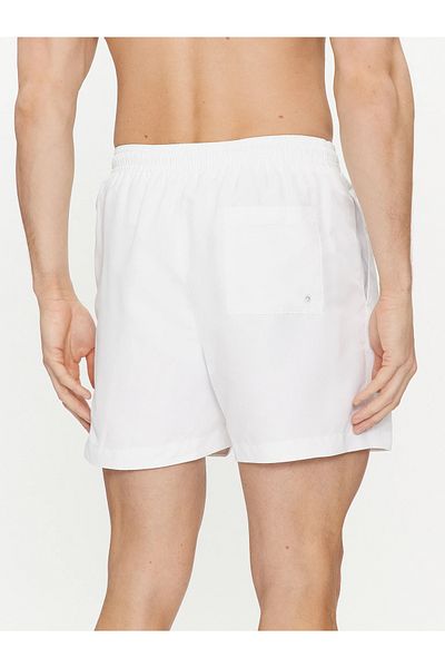 Calvin Klein Men's Brand Logo Quick-Drying Polyster White Swim Shorts Suitable for Beach and Sea Use KM0KM00