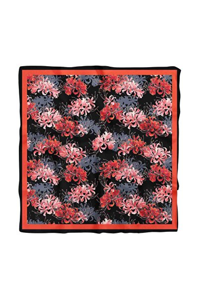 Modabutik Kadın Sümbül Desenli 50x50 Bandana Hyl Dg0991-22