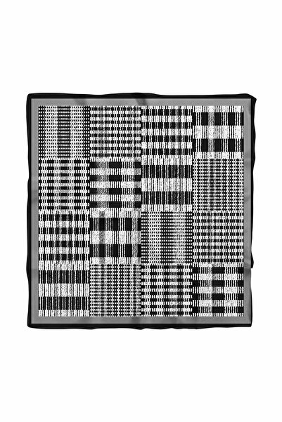 Modabutik Kadın Siyah Beyaz Kareli Desenli 50x50 Bandana Hyl Dg0810-22