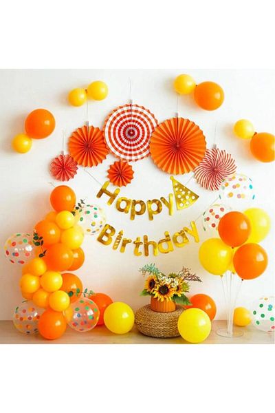 BeySüS OranGe Balloon 15 Pieces - InDoor Decoration Birthday Party