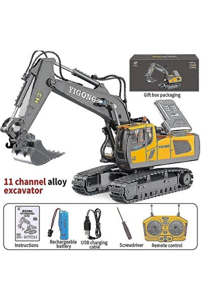Genel Markalar Uzaktan Kumandalı 680° Rotasyon Ekskavatör Premium Model Metal Hareketli Kepçe Oyuncak