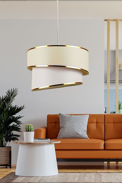 Eslight ثريا بمصباح مفرد حديث من روزغار، بيج ES119