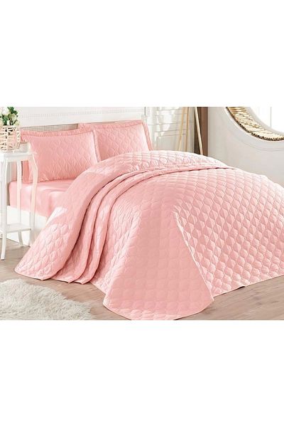 Clasy Ranforce Double Bedspread Set Rabel Pudra
