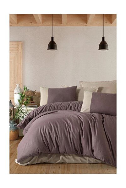 Clasy Tek Kişilik Pamuk Ranforce Butik Nevresim Takımı Pure V2 Kahve