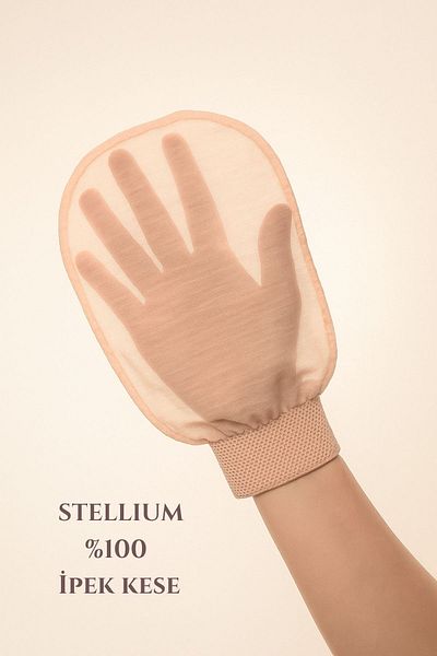 STELLIUM 100% Silk Scrub Exfoliating Natural Silk Glove Scrub Body and Face Bath and Bath Scrub