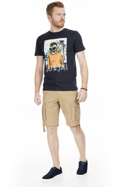 Jack & Jones Ανδρικό σορτς Jack Jones 12117721 -καφέ