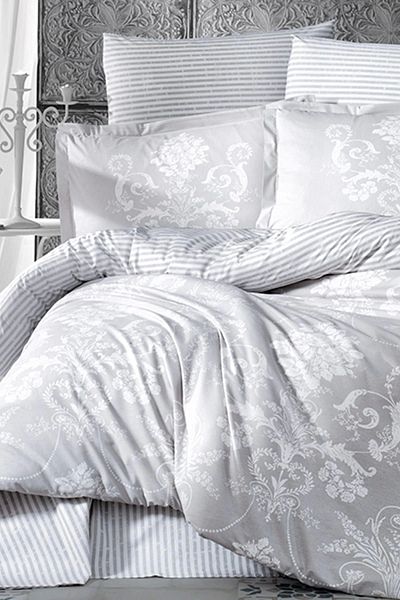Clasy Ranforce Single Duvet Cover Set Alone Gray