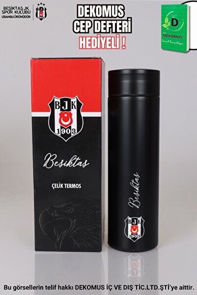 Beşiktaş "dekomus Cep Defteri Hediyeli" Lisanslı 500 ml Çelik Termos