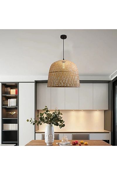 Hummer Rustic Bamboo Hanging Light E27*1L Diameter 50cm