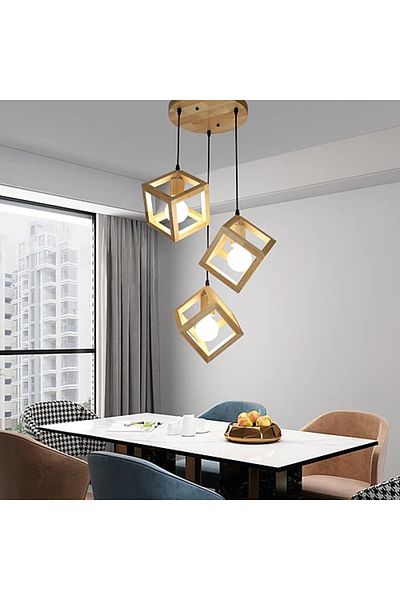Hummer Triple Wooden Pendant E27*3L
