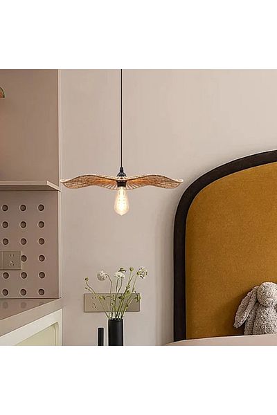 Hummer Bamboo Pendant Rural Rope E27*1L Diameter 500 mm