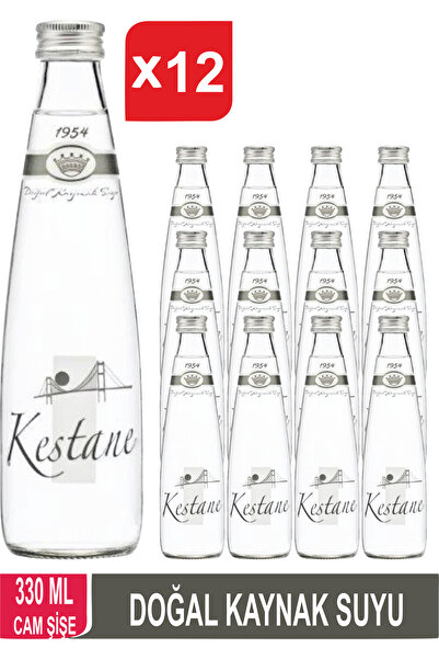 kestane Doğal Kaynak Suyu Cam Şişe 330 Ml x 12