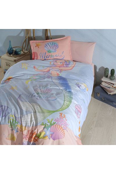 Clasy Ranforce 100% Cotton Single Duvet Cover Set Aria