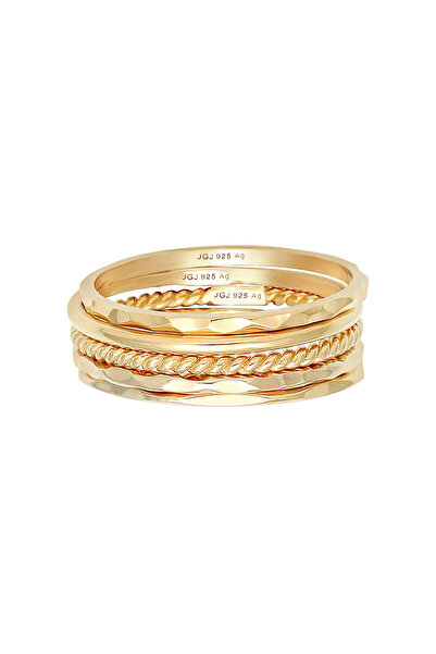 ELLI Dámský prsten Band Set Stacking Minimal Trend Blogger Basic ze stříbra 925