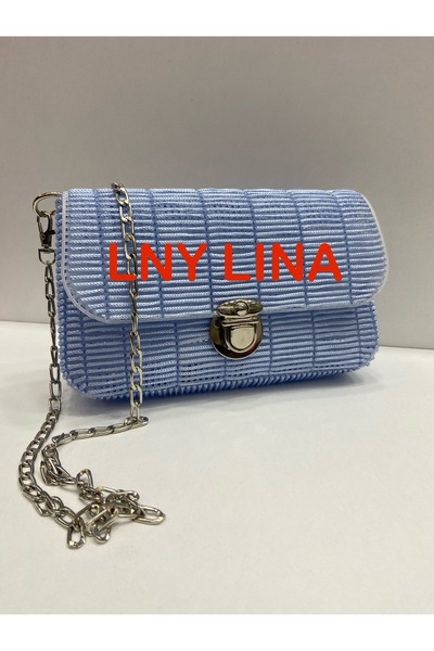 lt lny lina Siyah Plastik Kanvas Antrasit Zincir Çanta Set