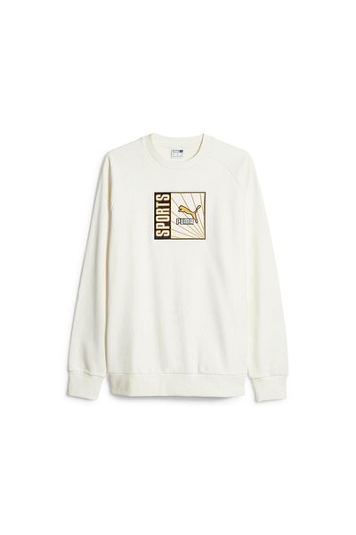Puma Men Sportswear Fit Long Sleeve Training Sweatshirt, Off White Combo
