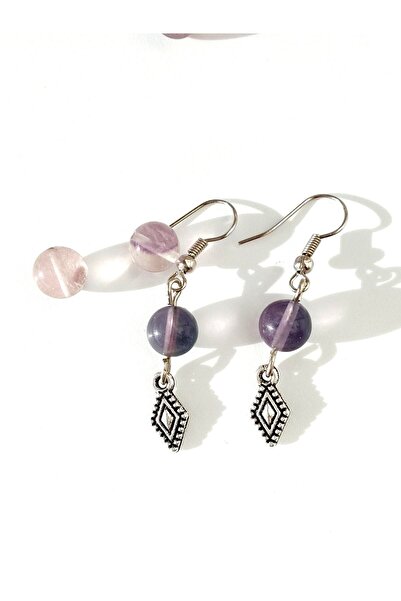 By Song Aksesuar أقراط فلوريت من الأحجار الطبيعية