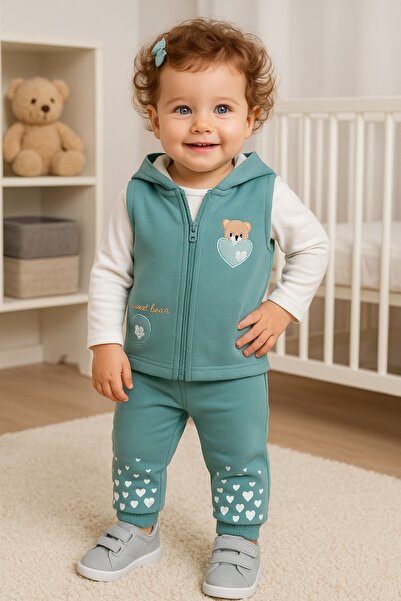MyPrettyBaby Heart Bearer Embroidered Hooded Vest Two Threads Seasonal Baby G...
