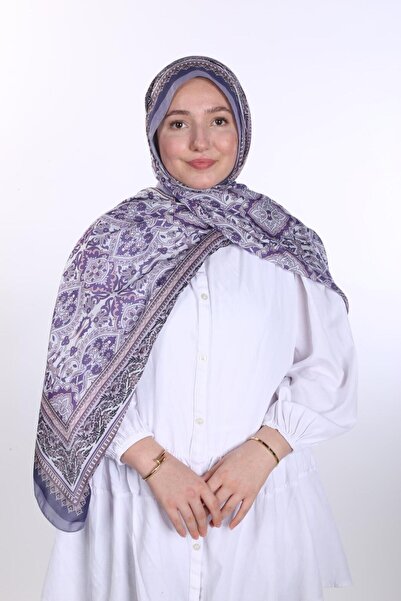 de LUNA Lila Etnik Desenli Yazlık Şal – Yumuşak Dokulu Şık Tasarım