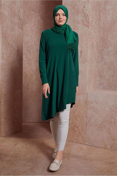 Alvina 42806 Model Asymmetric Cut Tunic