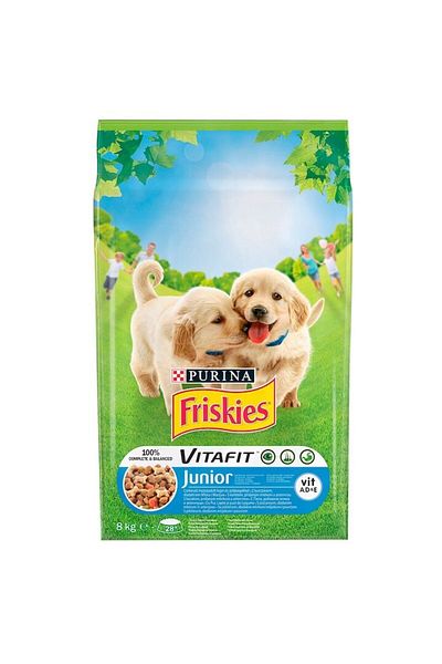 Friskies Hrană uscată pentru câini Friskies Junior, pui și legume, 8 kg