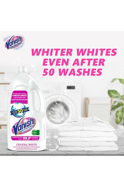 Vanish Stain Remover Crystal White 500 ml Tough Stain Removal, Brightening & Fabric Care