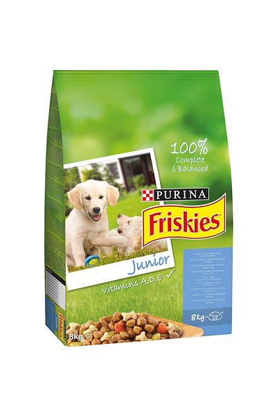 Friskies Hrană uscată pentru câini Friskies Junior, pui și legume, 8 kg