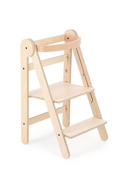 MAMATOYZ Turn de invatare pliabil MamaToyz Learning Tower din lemn, Natur
