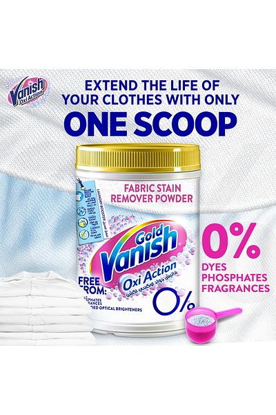 Vanish Stain Remover Oxi Action Powder Gold 450 G Fast Action Stain Removal For White