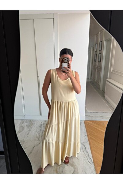 Bade Butik Rochie casual galbenă Zero Sleeve