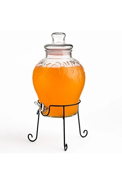 Tomurcukhome 6 Litre Musluklu Cam Su Sebili Şerbetlik Ve Damacana Metal Ayaklı