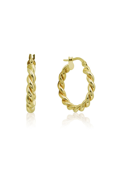 Altınkesesi 14 Ayar Altın Tam Burgu Halka Küpe 2.2 Cm