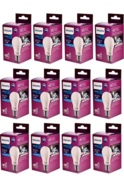 Philips Essential Led Tasarruflu Ampul 8w (60W) Beyaz Işık E27 Normal Duy 12 ADET
