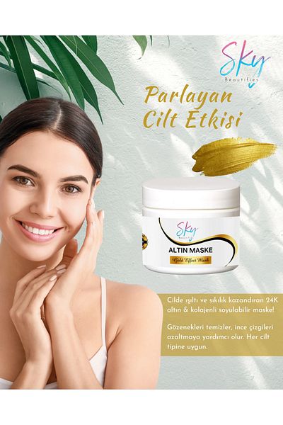 Sky Beautifies Skin Whitening Effective 24K Gold and Collagen Repair Peelable Gold Mask 150 ml