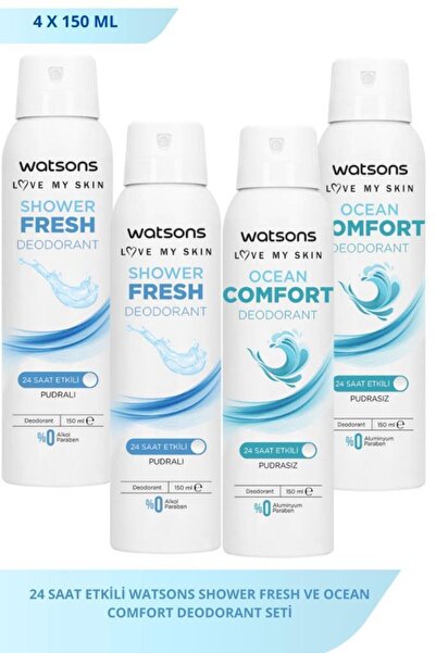 Watsons Shower Fresh 150 Ml X2 Ve Ocean Comfort 150 Ml X2 Deodorant Seti