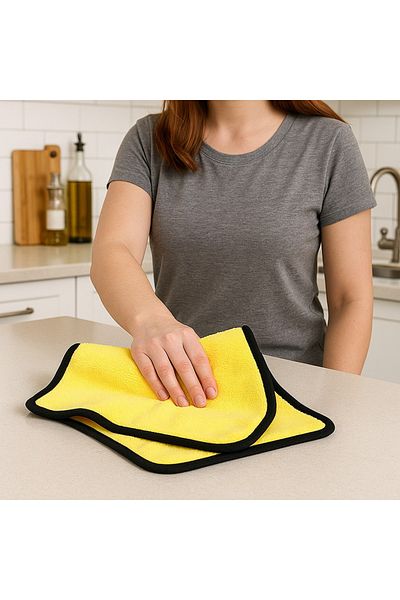 Generic 2-in-1 Microfibre Cleaning Towel – Premium Soft Cloth for Car, Home & Glass Surfaces