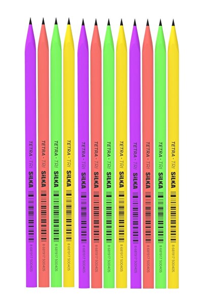 Silka Kaly Üçgen Neon Kurşun Kalem 12'li