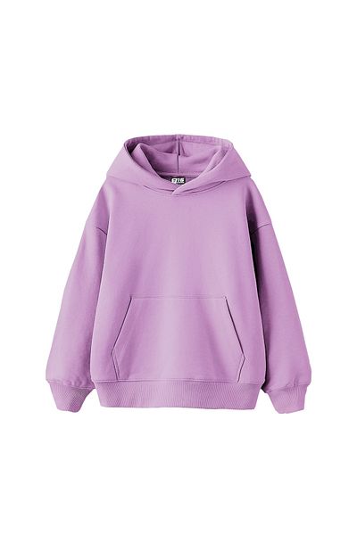 Bak Moda Basic Oversize Women's Purple Hoodie