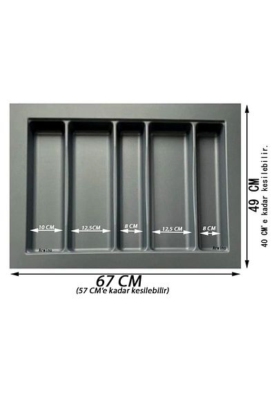 GörSeç 67x49 Cm - Органайзер за чекмеджета, 67 Cm Поставка за лъжица, 67 Cm Поставка за черпак (Може да се изреже до 57x40 cm)